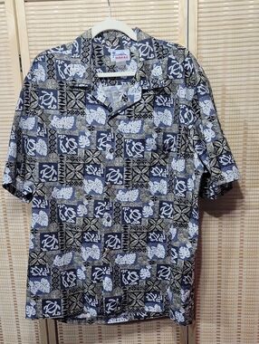 Hawaii Hawaiian Shirt - made in Hawaii - black/tan/cream/gray - XL